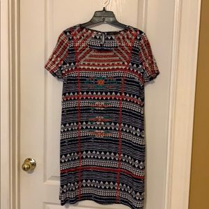 THML embroidered cap sleeve dress